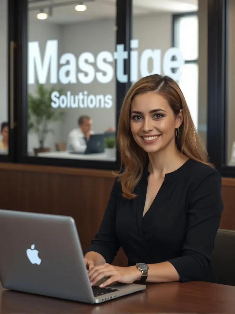 Sarah, owner of a local bakery, reviews her marketing results with Masstige Solutions